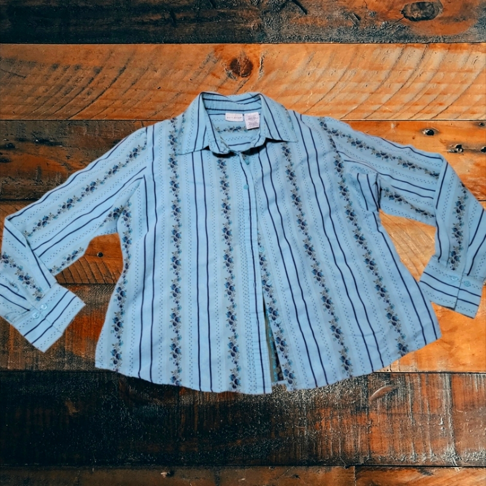 Vintage Western Blue Floral shirt